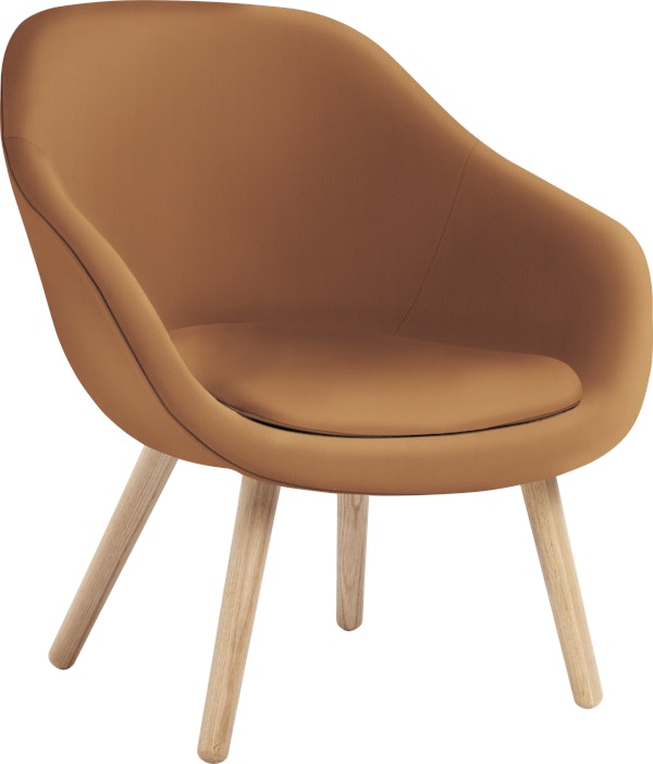 A sand About a Lounge 82 Armchair with low back viewed from an angle
